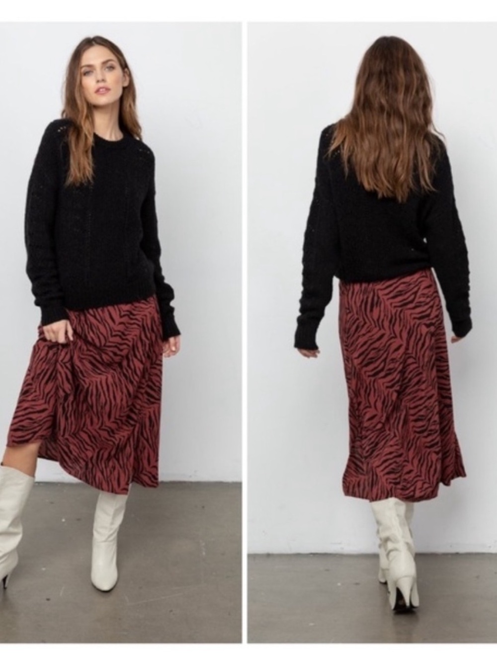 NWT Rails Veda Rust Tiger Print Midi
Skirt Size L